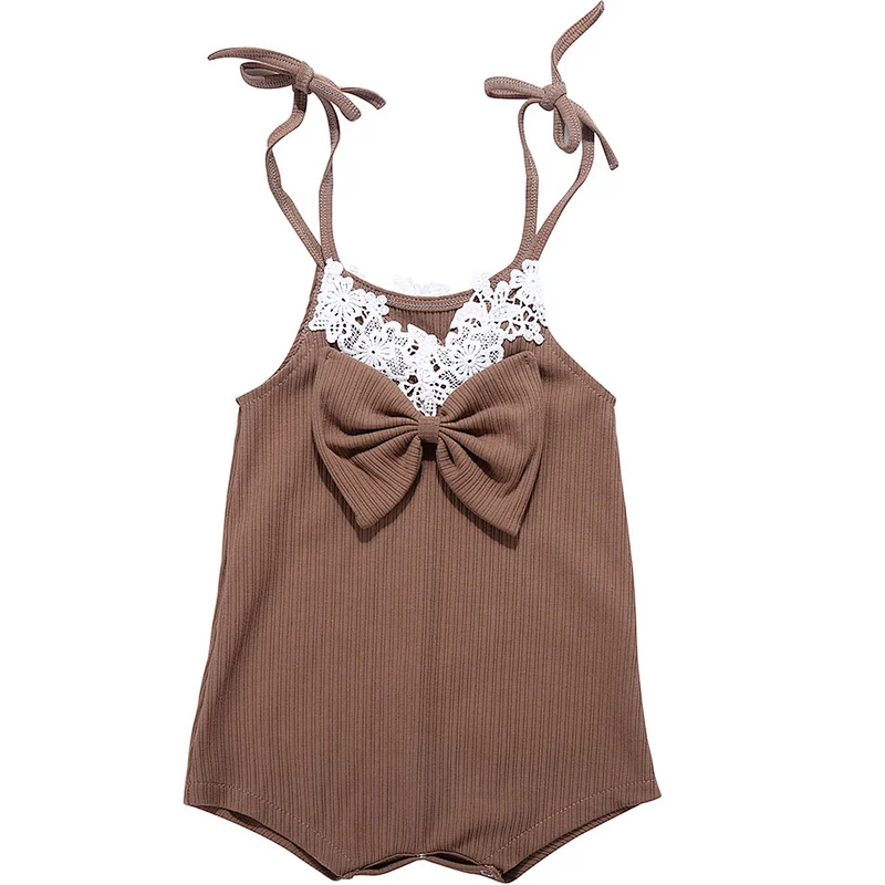 Infant and Toddler pretty big bow romper baby girls ribbon romper
