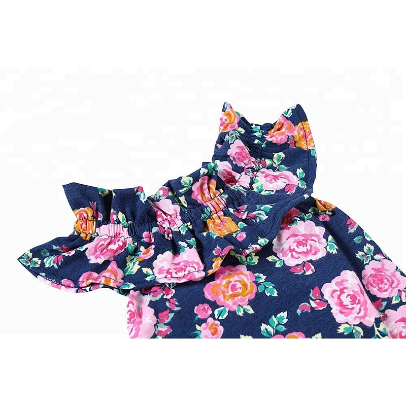 2018 Newborn baby clothing floral printed romper baby girl bodysuit