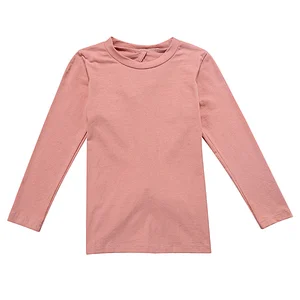 Hot Sale Boutique Wholesale Cotton Girls Blue   Long Sleeve T Shirt  Kids Clothing For Girl