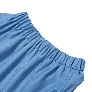 Boutique Hot Sale Kid A-line skirts Elastic Waist Skirt Lace Denim Long Skirts For Girl