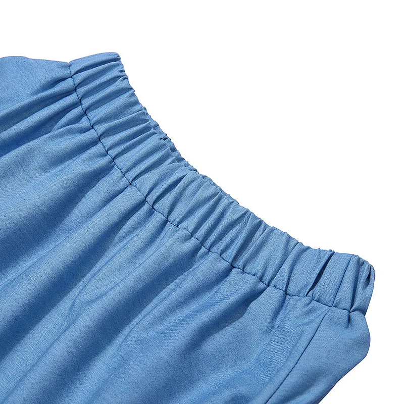 Boutique Hot Sale Kid A-line skirts Elastic Waist Skirt Lace Denim Long Skirts For Girl