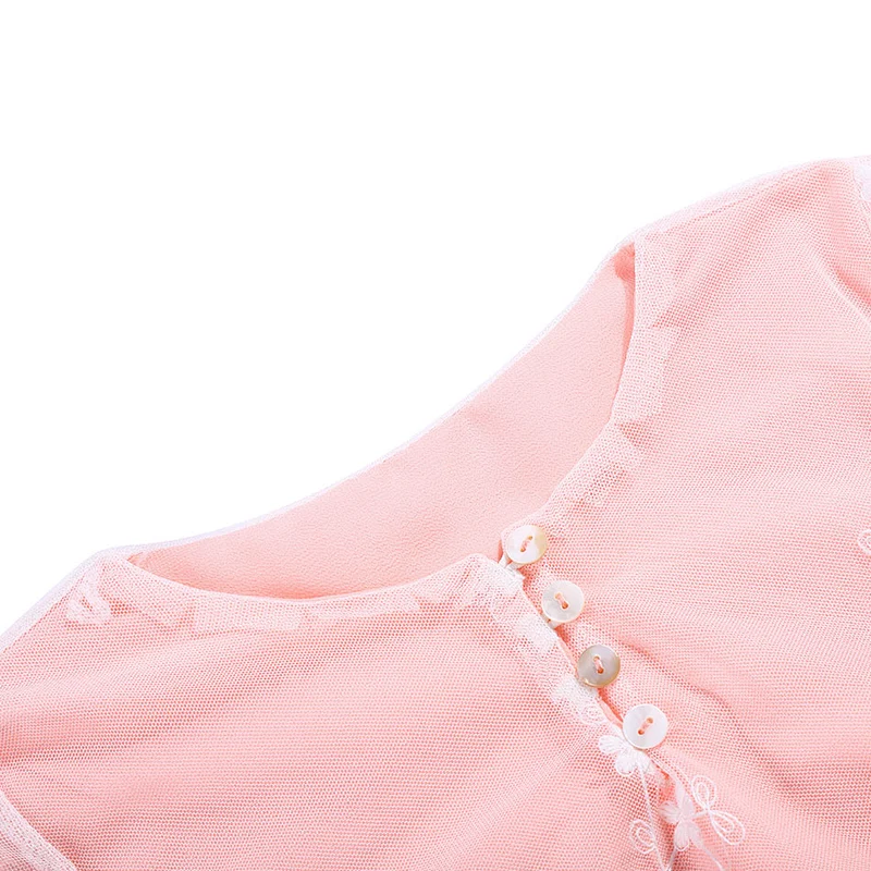 2019 New Design  Whosale Children Spring Dress Pink  Lace Princess Party  Top  For  Girl
