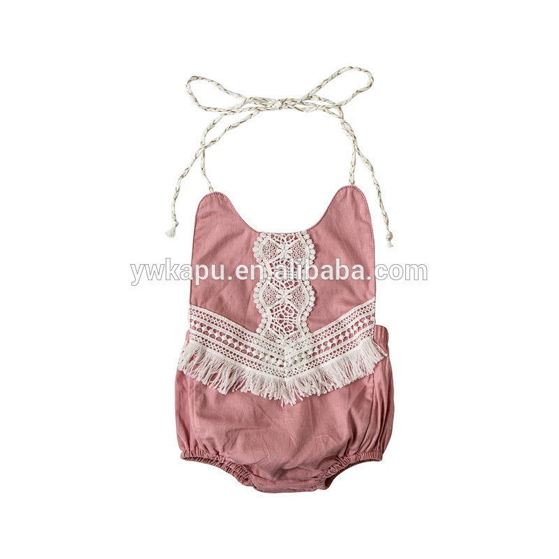 2018 summer newest style wholesale lovely spaghetti strap baby girl lace bubble Romper