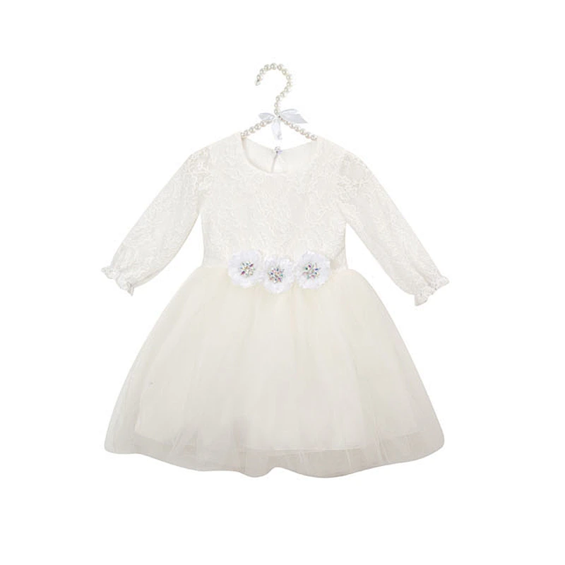 2018 Girls Lace Party Girls Embroidered Floral  For Baby Girl Princess Dress