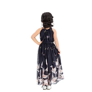Girls Dress 2018 Spring Autumn Chiffon Geometric  Colorful Sweet Dress