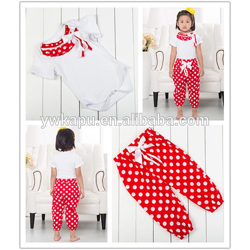 Summer fashion cheapest clothing set baby girl pompom body suit elegant design from Kapu