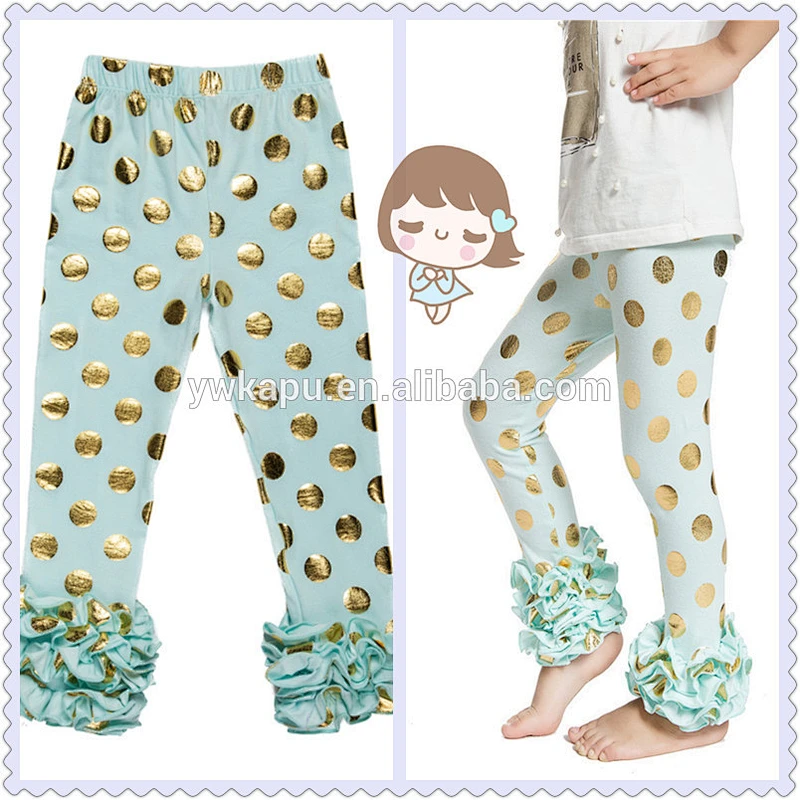 Wholesale colorful polka dot custom printed leggings spandex baby girl leggings