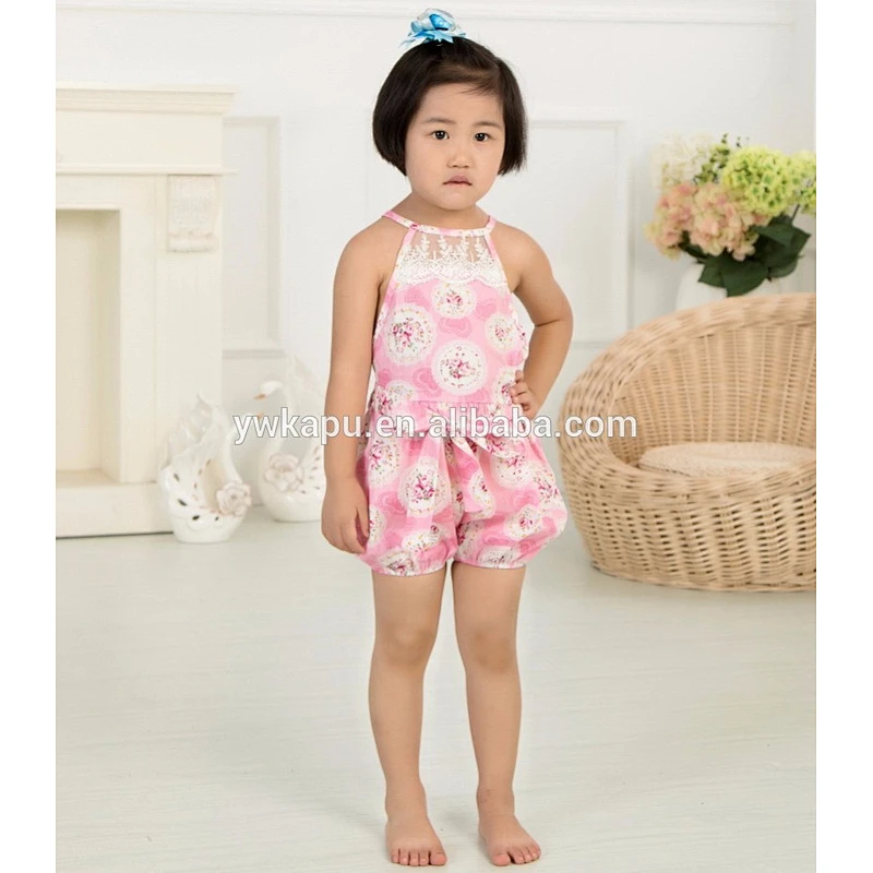 Wholesale newborn baby clothing organic cotton floral rompers and jumpsuits baby outfit