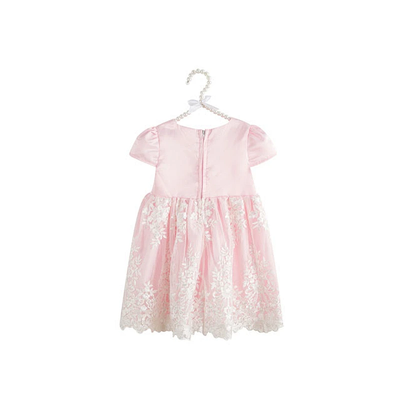 Elegant  Short Sleeve Lovely Baby Girl Dress Wholesale Children's Boutique Clothing