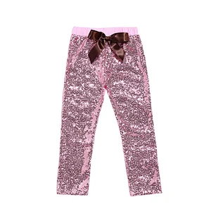 Fashionable Kids Girls Gold Sequin Long Pants