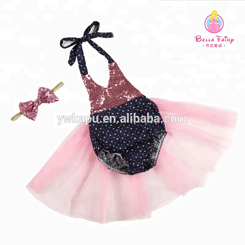Kapu Factory wholesale high quality new style baby girl clothes sequin beach bubble romper tutu sets