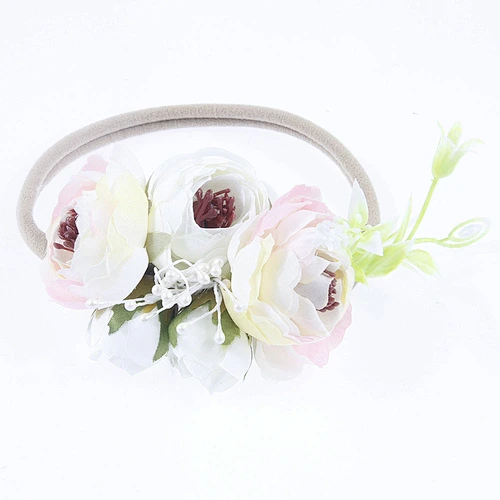 Amazon Hot Sale Nylon Handmade Baby Girl Flowers Headband
