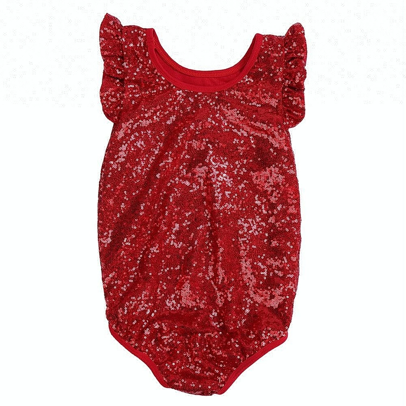 2018 Latest 4th of July boutique clothing summer outfit sequin romper tutu set for baby girl