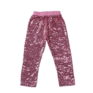 Fancy Gold Sequin Twinkly Long Pants for Kids Boys and Girls Hip-hop Dance