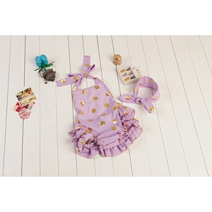 Cotton Girls Many Colors Summer Polk Dots Sequin Ruffles Romper Halter Baby Rompers