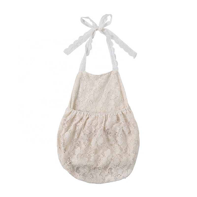 Cute Baby Girls Lace Backless Halter Rompers