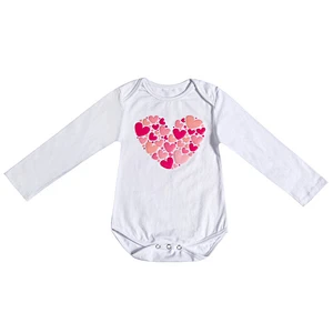 Cartoon letters loving heart white long sleeve cotton baby romper