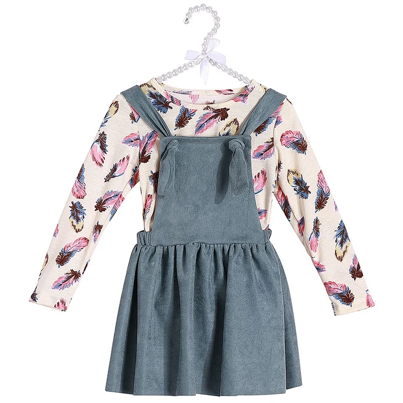 2019 High Quality Boutique Baby Girls Clothes Vintage Flower Sweet Skirt  Outfits  For Girl