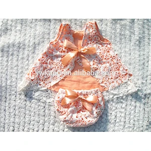 Boutique Baby Girl Summer Outfits Girls Ruffle Swing Top Set Toddlers Lace Summer Set Kids Outdoor Swing Back Top Set