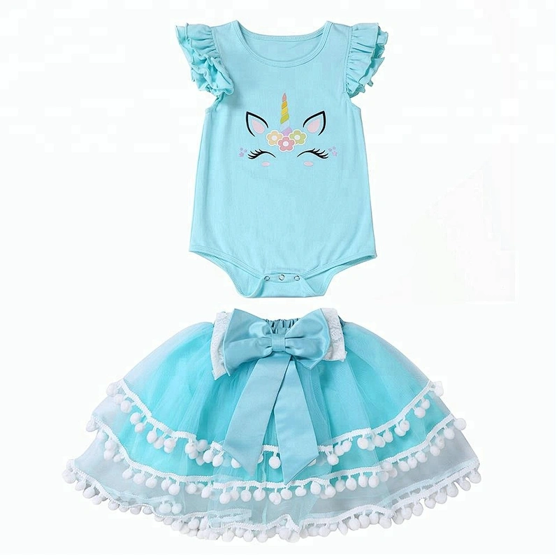 Kids Unicorn Onesie Girls Flutter Sleeve Girl Summer Unicorn Romper