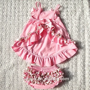 2018 Summer Girls Swing Dress & Bloomer Kids Outfits Infant Baby Set Persnickety Children Clothes