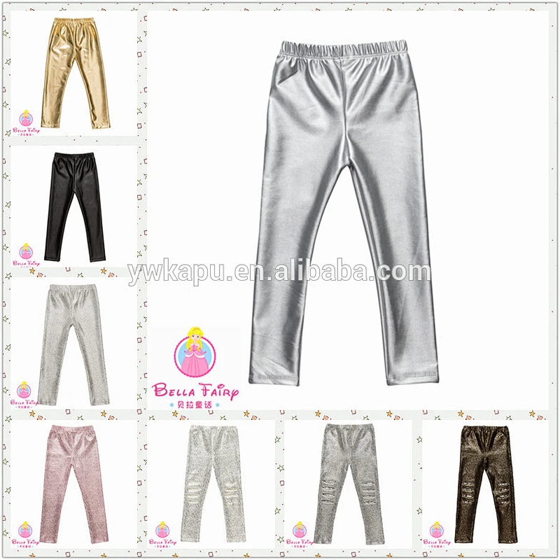 Wholesale PU leggings girls fashion leggings for toddler