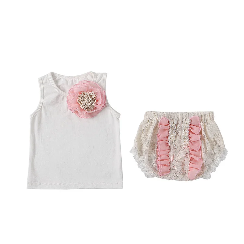 New arrival fashion cotton summer pattern kids baby girls 2 PCs newborn sets