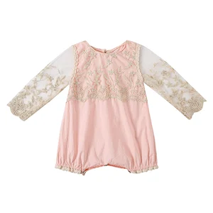 Beautiful and Convenient Baby Girls Boutique Clothing Long Sleeve Diaper Dressy Rompers
