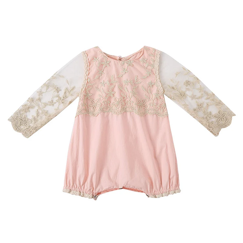 Beautiful and Convenient Baby Girls Boutique Clothing Long Sleeve Diaper Dressy Rompers