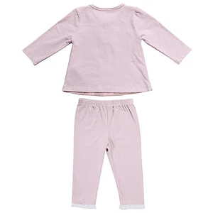 Wholesale Solid Color Newborn Baby Girls Clothes Long Sleeve Baby Girls Clothing Set