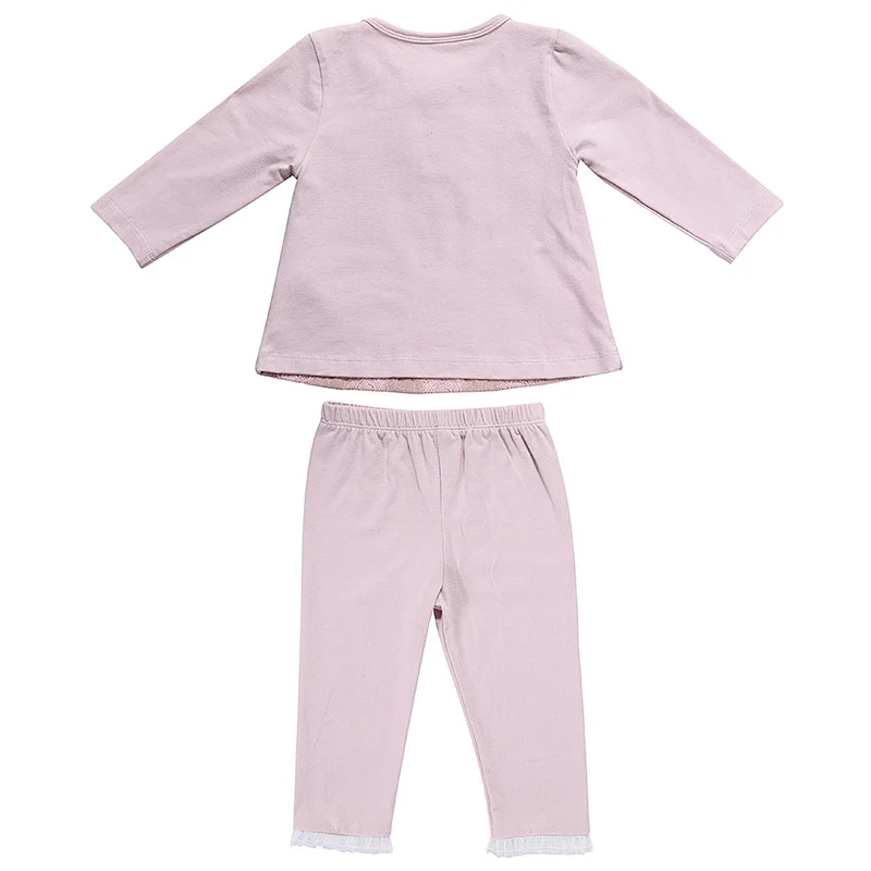 Wholesale Solid Color Newborn Baby Girls Clothes Long Sleeve Baby Girls Clothing Set