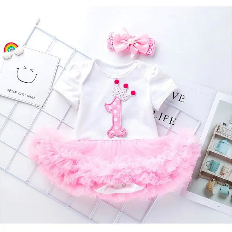 New designs short sleeve kids clothes tulle dress for girls