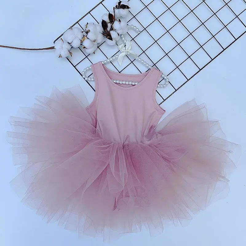 3-10 ans enfants ballet tulle enfants poussière rose danse tutu fille robe