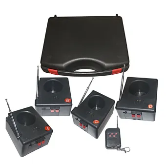 Remote control pyro firing system for stage fountains