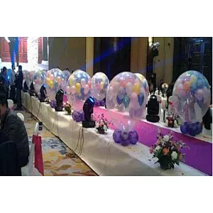 Ground explode flying color balloons