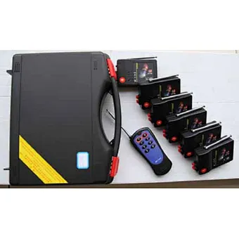 6cues, 6position / one remote controller, 6 receivers firing system. With sequence firing and volley firing function