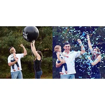 it's a boy 36inch Custom Giant Black Gender Reveal blue color holi powder balloon For Baby Shower Party Decoration