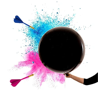 it's a boy 36inch Custom Giant Black Gender Reveal blue color holi powder balloon For Baby Shower Party Decoration