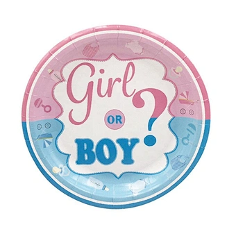 Eco friendly Gender Reveal Decoration Set plates cups Napkins Confetti Balloons Tablecloth baby shower decoration