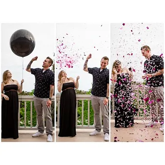 it's a girl 36inch Custom Giant Black Gender Reveal Balloon Confetti For Baby Shower Party Decorations