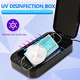 Automatic Cell Cleaner Cellphone Uv Sanitizer Multi-function Mobile Phone Mask Portable Uvc Air Sterilizer Disinfection Box