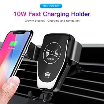 Gravity Xiaomi Phone Baseus Qi For Holder Amazon Automatic Clamp Magnetic Sensor Stand Smart Car Mount Wireless Charger