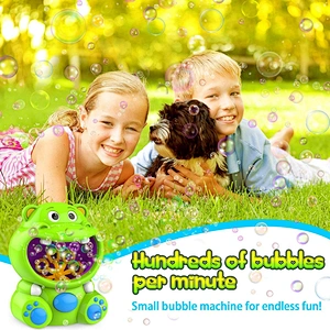 Mini Outdoor Toy Small Kids Blow For Children Electric Automatic Plastic Blower Summer Popular Party Bubble Machine