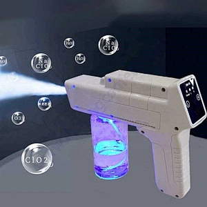 Handheld Sanitizer Disinfection Fog Machine Blue Light Nano Mist Hair Spray Cordless Pistola Electrostatic Disinfectant Gun
