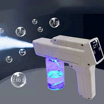 Handheld Sanitizer Disinfection Fog Machine Blue Light Nano Mist Hair Spray Cordless Pistola Electrostatic Disinfectant Gun