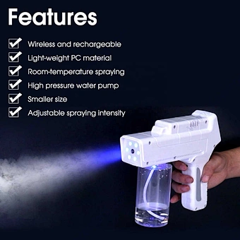 Fog Mist Sanitizer Disinfection Machine Virus Nano Blue Light Atomization Cordless Steam Portable Spray Screen Disinfect Gun