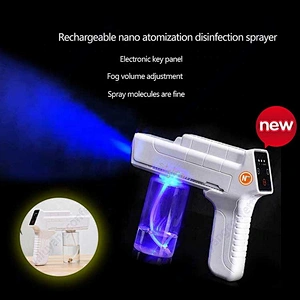 Fog Mist Sanitizer Disinfection Machine Virus Nano Blue Light Atomization Cordless Steam Portable Spray Screen Disinfect Gun