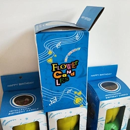 mixing color double layer petal rotation music candle