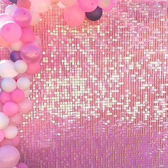 Iridescent Pink Sequined Baby Shower Board Clip Decoration Light Transparent Display Rose Panel 3d Shimmer Sequin Wall