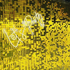 High Quality 2021 Hot Sale Indoor Outdoor Decoration Stage Wedding Party Event Backdrop Gold Sequin Shimmer Wall Panel